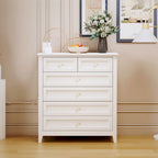 Commode 6 tiroirs en bois massif laqué
