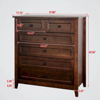 Commode 6 tiroirs en bois massif laqué
