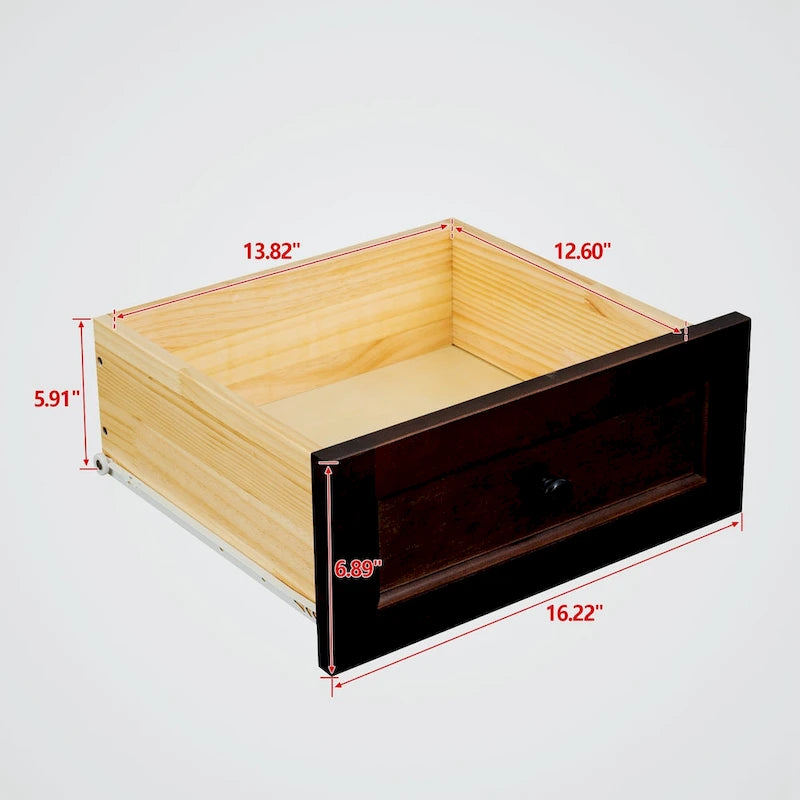 Commode 6 tiroirs en bois massif laqué