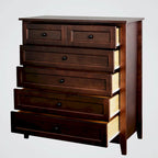 Commode 6 tiroirs en bois massif laqué
