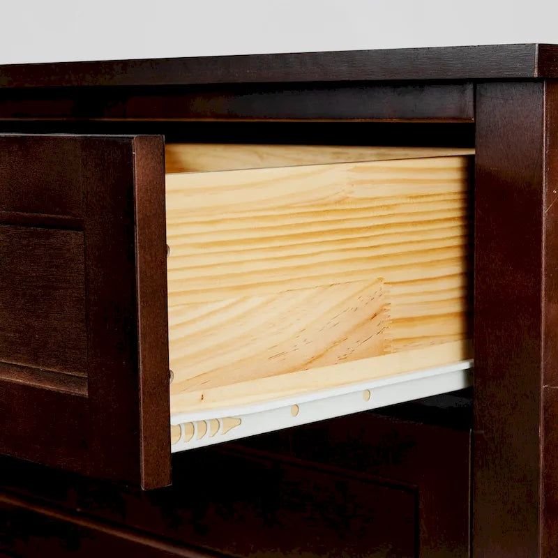 Commode 6 tiroirs en bois massif laqué