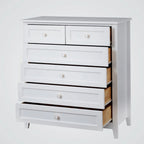 Commode 6 tiroirs en bois massif laqué