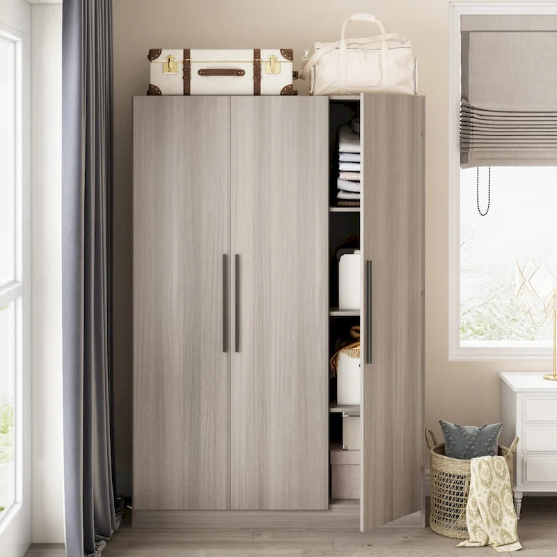Grande Armoire de Rangement en Bois à 3 Portes pour Chambre à Coucher