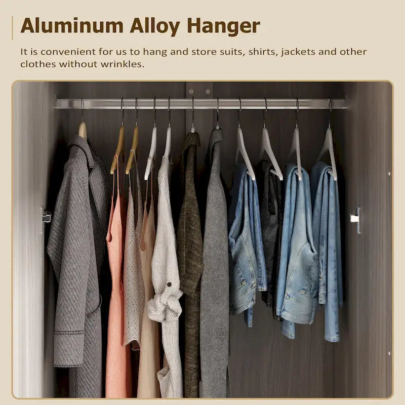 Grande Armoire de Rangement en Bois à 3 Portes pour Chambre à Coucher
