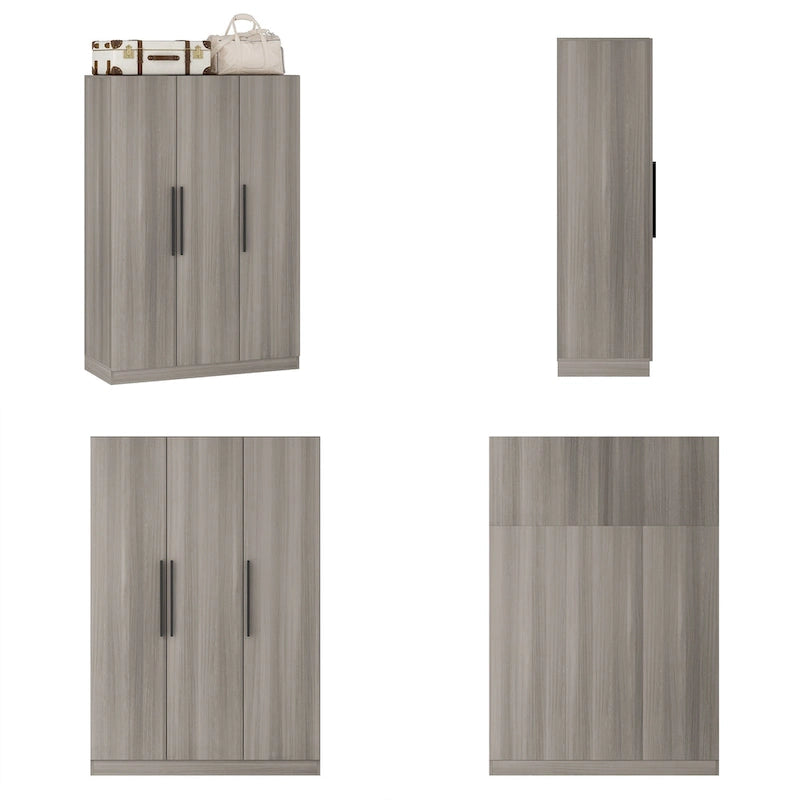 Grande Armoire de Rangement en Bois à 3 Portes pour Chambre à Coucher