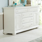 Commode Summer House I blanc huître 2 portes 5 tiroirs
