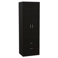 TUHOME Lisboa Armoire avec deux portes, deux tiroirs et une tringle de suspension