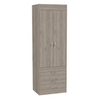 TUHOME Lisboa Armoire avec deux portes, deux tiroirs et une tringle de suspension