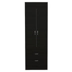 TUHOME Lisboa Armoire avec deux portes, deux tiroirs et une tringle de suspension