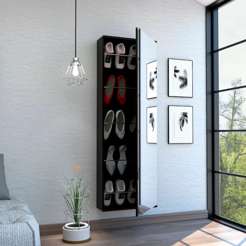 TUHOME Lisboa Armoire avec deux portes, deux tiroirs et une tringle de suspension