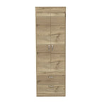 TUHOME Lisboa Armoire avec deux portes, deux tiroirs et une tringle de suspension