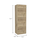 TUHOME Lisboa Armoire avec deux portes, deux tiroirs et une tringle de suspension