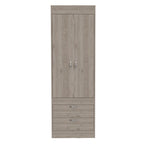 TUHOME Lisboa Armoire avec deux portes, deux tiroirs et une tringle de suspension