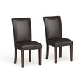 Chaises de salle à manger Parsons Homepop – Similicuir marron – lot de 2