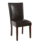 Chaises de salle à manger Parsons Homepop – Similicuir marron – lot de 2