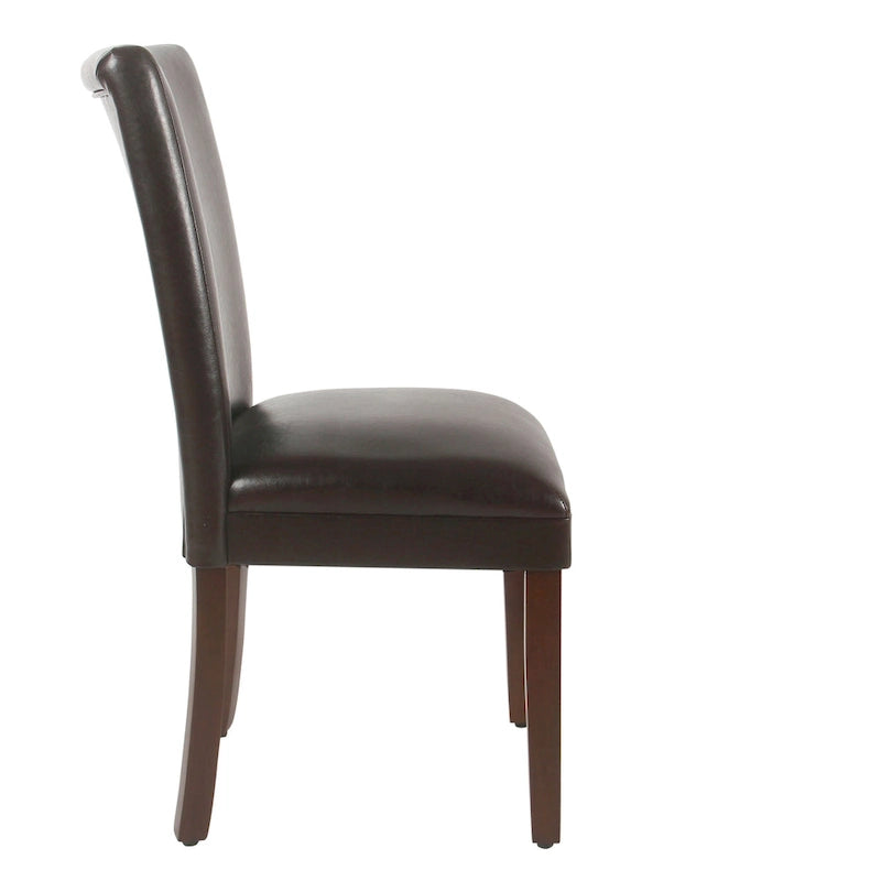 Chaises de salle à manger Parsons Homepop – Similicuir marron – lot de 2