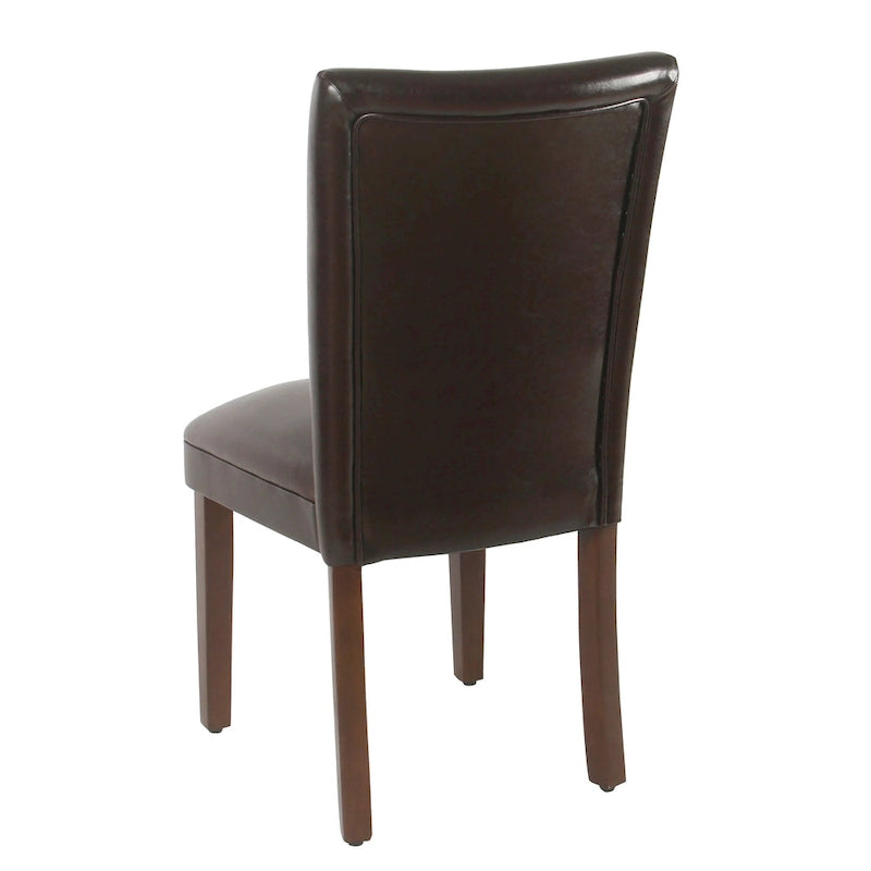 Chaises de salle à manger Parsons Homepop – Similicuir marron – lot de 2