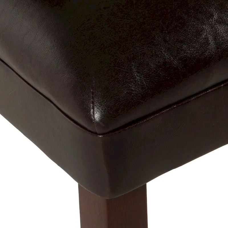 Chaises de salle à manger Parsons Homepop – Similicuir marron – lot de 2