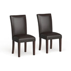 Chaises de salle à manger Parsons Homepop – Similicuir marron – lot de 2