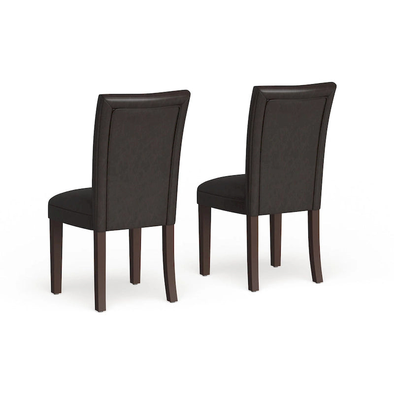 Chaises de salle à manger Parsons Homepop – Similicuir marron – lot de 2