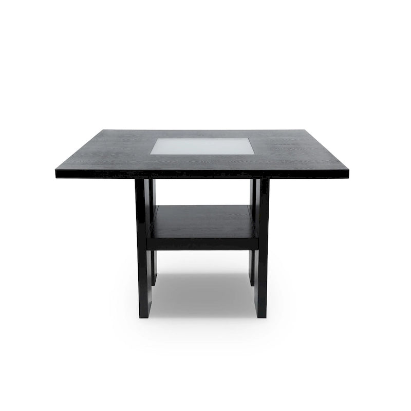 Ensemble de salle à manger 9 pièces Blanton en bois noir de hauteur comptoir par Furniture of America