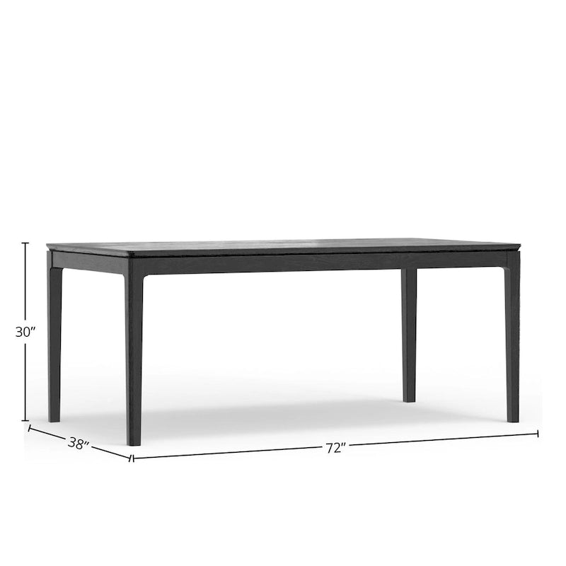 Table de salle à manger rectangulaire en bois massif Cove, noir vintage