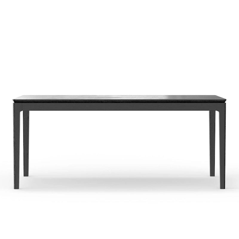 Table de salle à manger rectangulaire en bois massif Cove, noir vintage