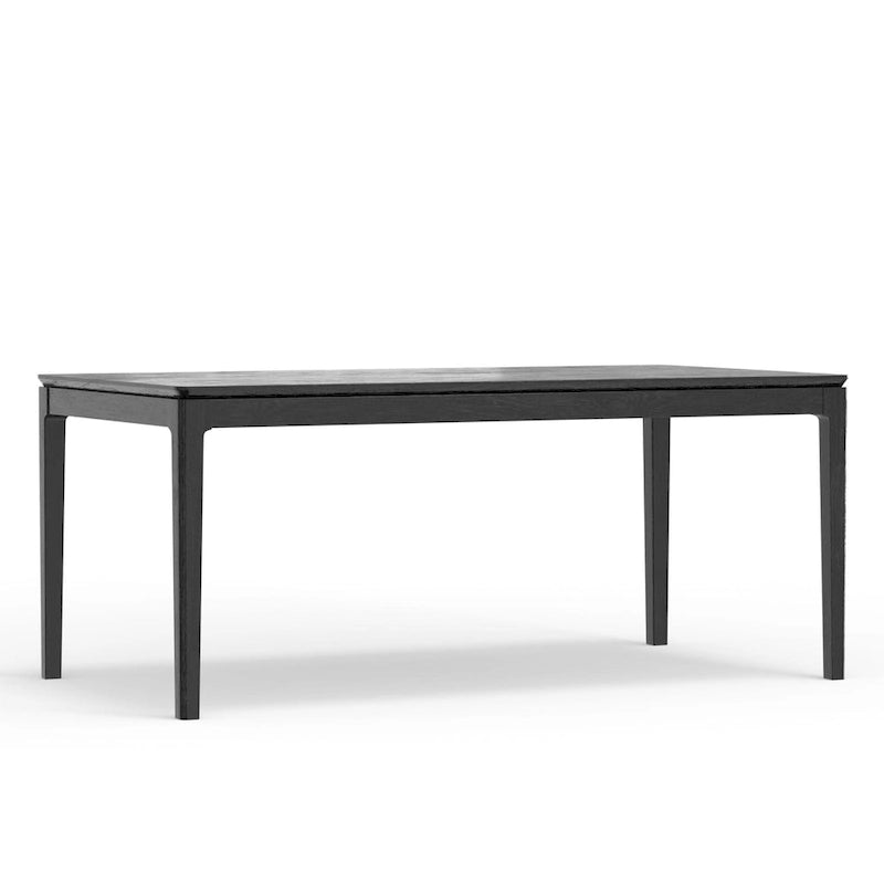 Table de salle à manger rectangulaire en bois massif Cove, noir vintage