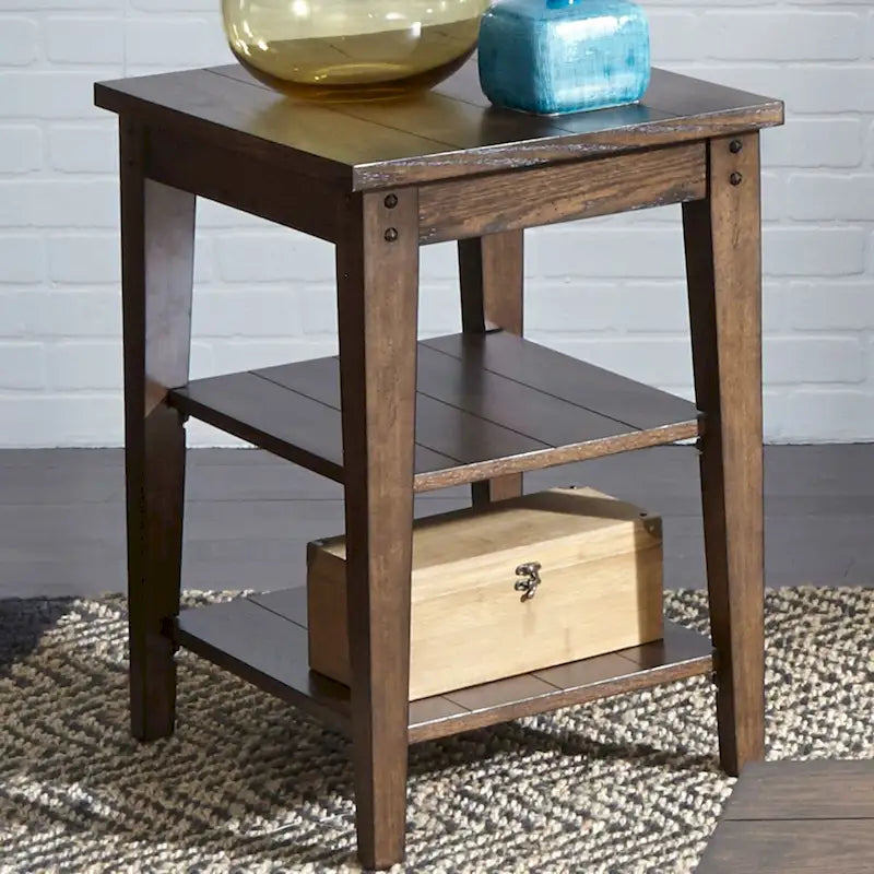 Table à étages Chêne Rustique Marron Lake House - L122 x P46 x H74