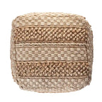 Sevita Natural Jute Checkered Pouf