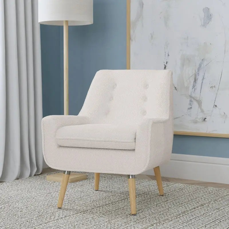 Arlo White Faux Sherpa Accent Chair