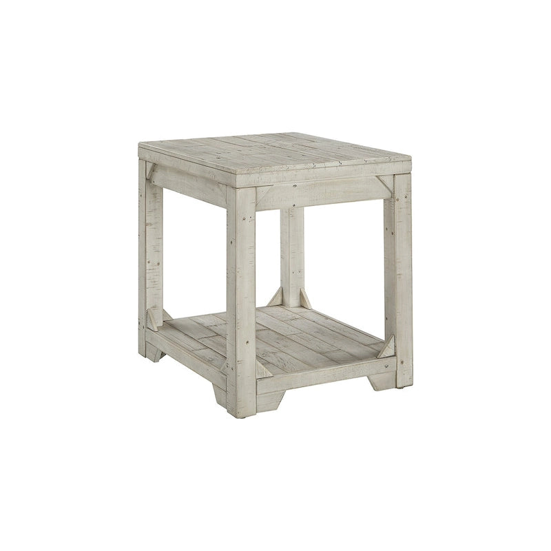 Table d'appoint rectangulaire décontractée Fregine Whitewash