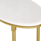 Table d'appoint ovale en métal finition or de Madison Park Signature Bordeaux avec plateau en marbre blanc