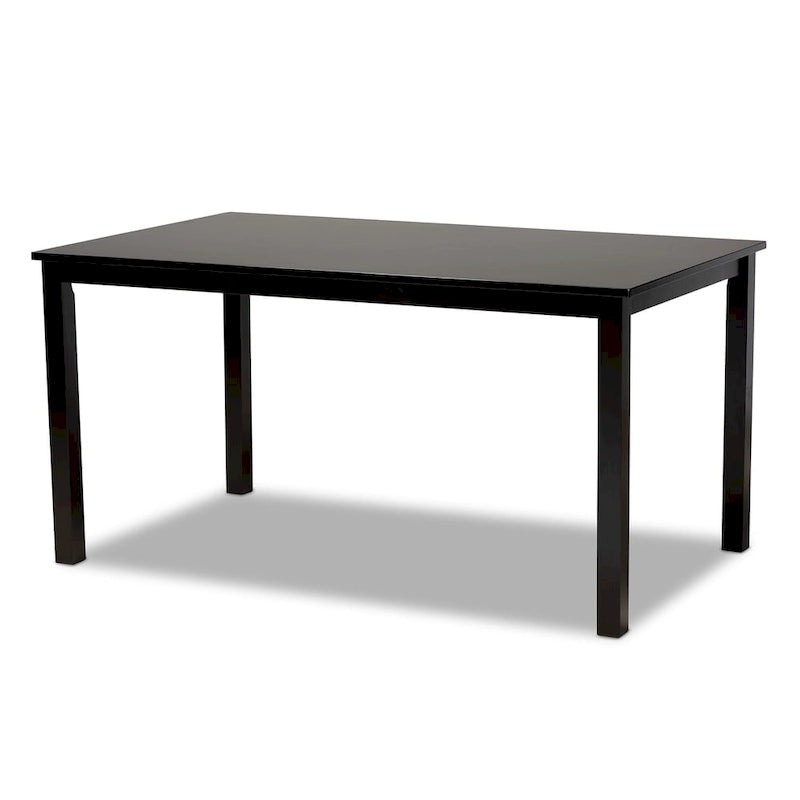 Table à manger en bois finition expresso Eveline, style moderne et contemporain