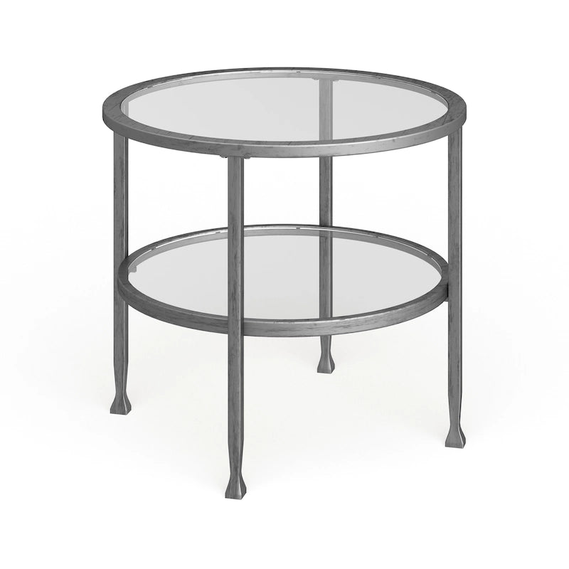 Table d'appoint ronde avec étagère Glenn Silver de SEI Furniture