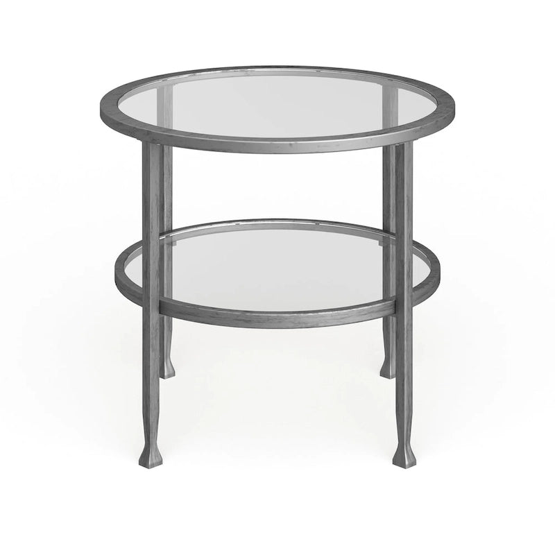 Table d'appoint ronde avec étagère Glenn Silver de SEI Furniture