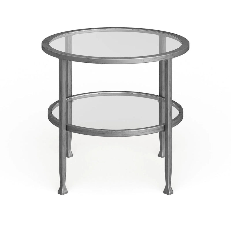 Table d'appoint ronde avec étagère Glenn Silver de SEI Furniture
