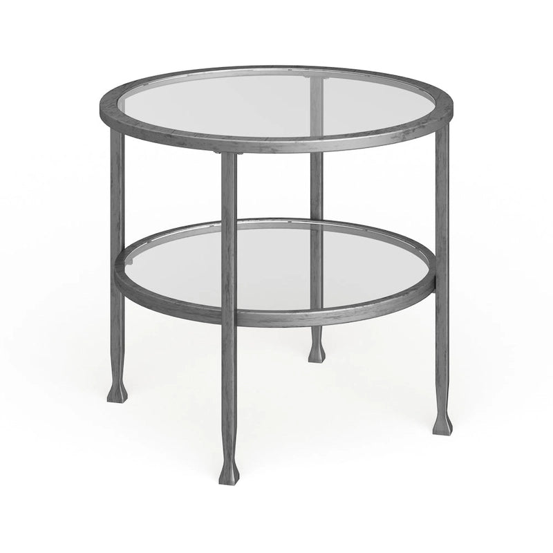 Table d'appoint ronde avec étagère Glenn Silver de SEI Furniture