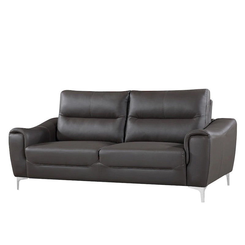 Strick & Bolton Vicente Grey Leather Gel 2-piece Living Room Set
