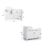 Wooden Shoe Storage Bench Shoe Ottoman Cabinet with Drawer,White