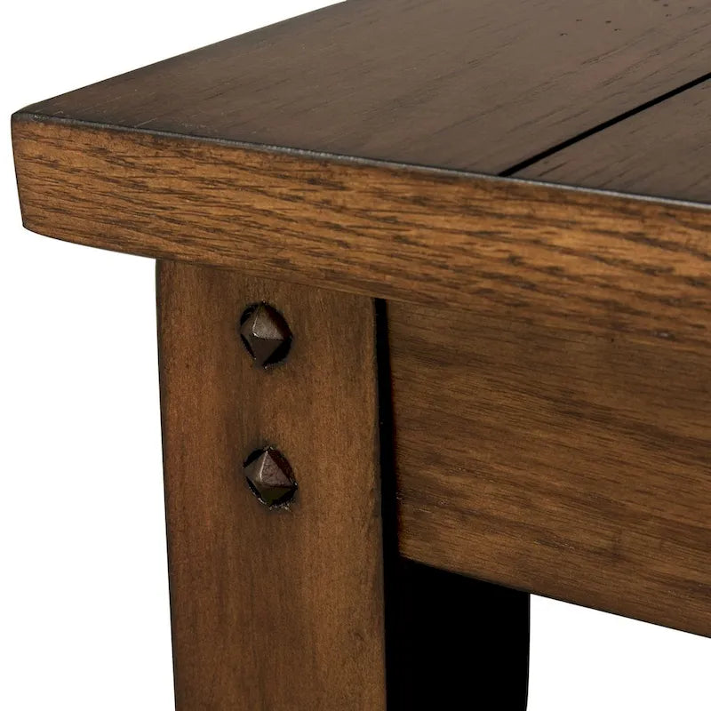 Table d'appoint carrée Liberty Furniture Lake House avec lampe, Chêne rustique marron