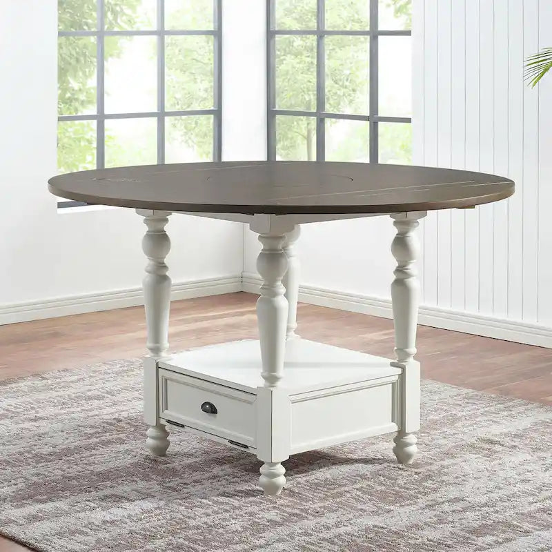Steve Silver Jillian Two-tone Counter Height Drop Leaf 7-Piece Dining Set