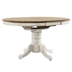 Ensemble table à piédestal Carolina Crossing en miel antique et blanc