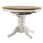 Ensemble table à piédestal Carolina Crossing en miel antique et blanc