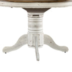 Ensemble table à piédestal Carolina Crossing en miel antique et blanc