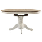 Ensemble table à piédestal Carolina Crossing en miel antique et blanc