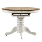 Ensemble table à piédestal Carolina Crossing en miel antique et blanc