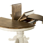 Ensemble table à piédestal Carolina Crossing en miel antique et blanc