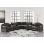  Center Line Dark Gray 7-Piece Power Reclining Sectional - 138.25W x 138.25D x 35H