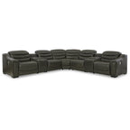 Center Line Dark Gray 7-Piece Power Reclining Sectional - 138.25W x 138.25D x 35H